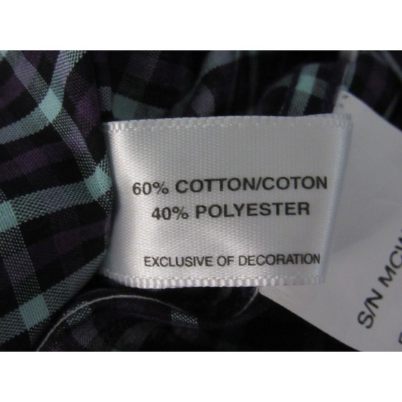 Cutter & Buck Men Shirt Medium Purple Plaid Button Down Long Sleeve Casual NWT - Picture 4 of 5